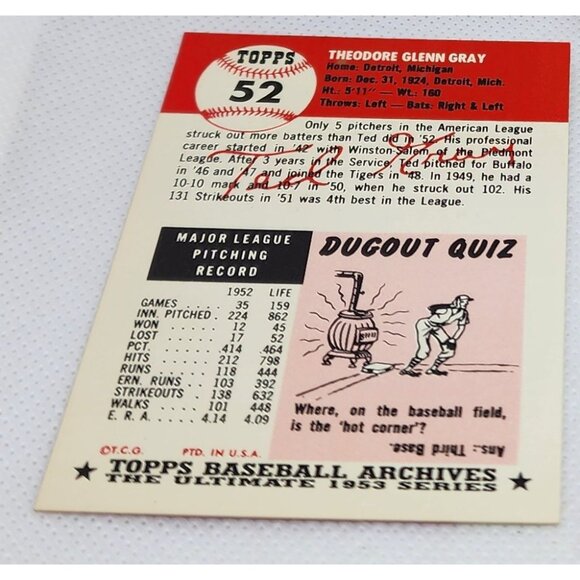 Detroit Tigers 1953 Vintage Reprint Topps Baseball Cards 4 Card Bundle - Picture 10 of 12